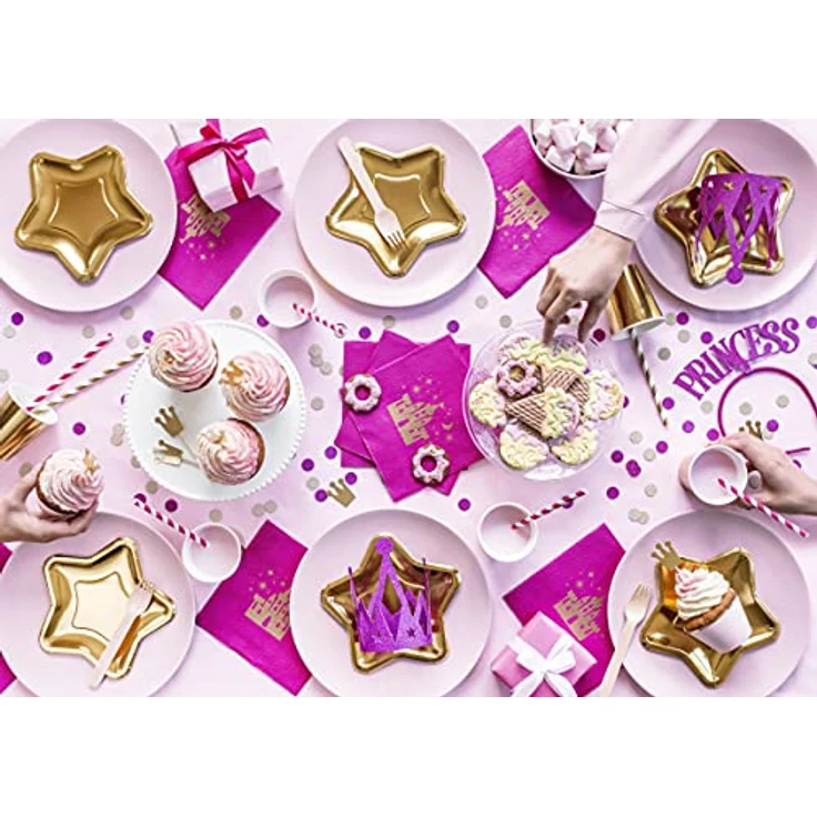 partydeco Pappteller, Pappteller in Stern Form 18cm gold 6er Set – Bild 8