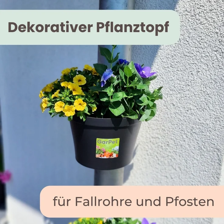 GarPet Blumentopf Blumentopf für Regenrohr Fallrohr Blumentopf Regenrohr Pflanzengefäß – Bild 7