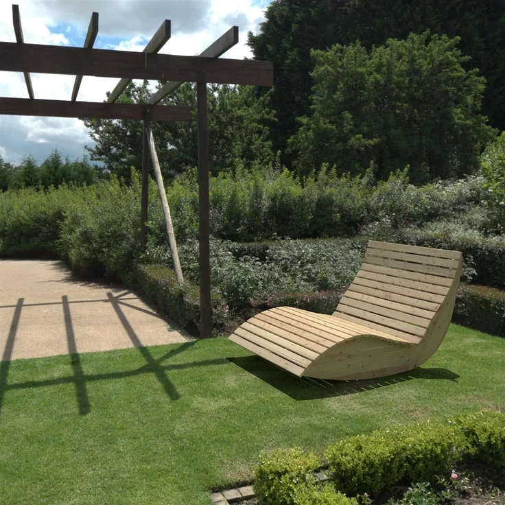 Gartenliege "Schaukel-Sannerl" (Lärche) Breite 120cm Schaukelliege Relaxliege – Bild 3