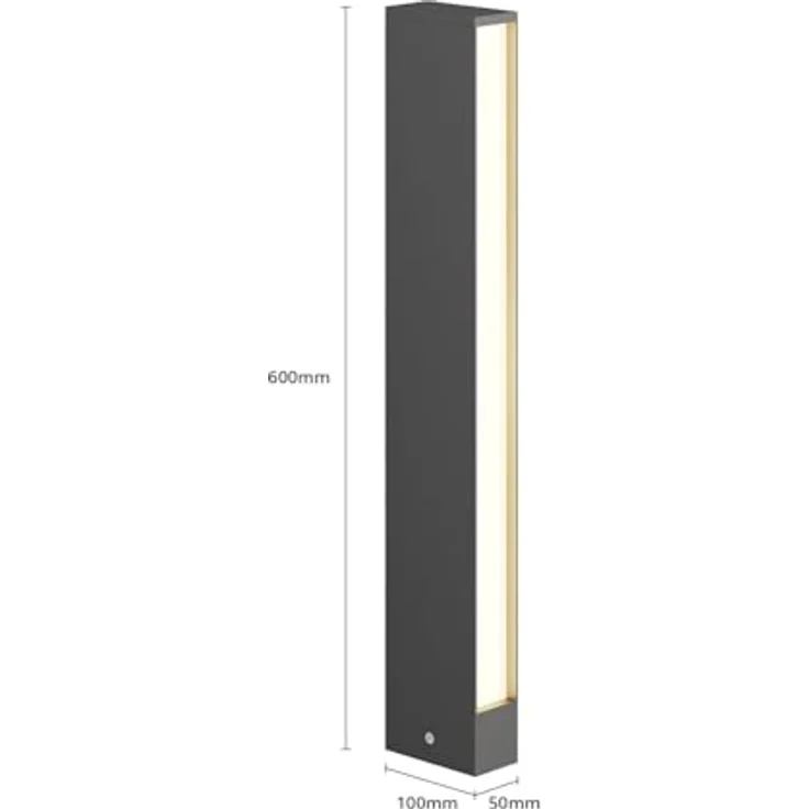 Lucande LED Wegeleuchte Pollerleuchte dunkelgrau, 60 cm, IP54, blendfreies Licht, 990lm, 3000K – Bild 5