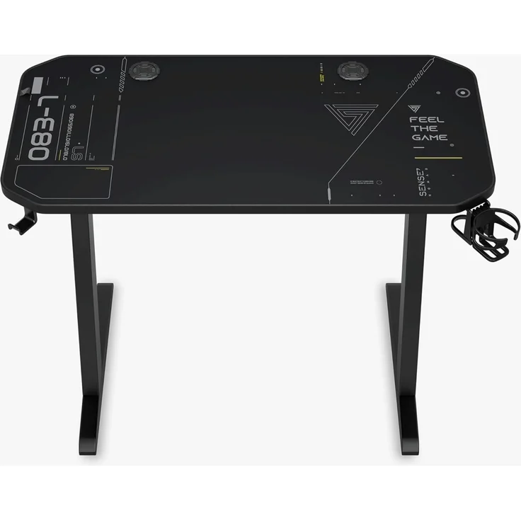 SENSE7 Schreibtisch Nomad Cybernetic, Gaming Tisch 120x60, PC Tisch mit Kopfhörerhaken, Getränkehalter, Controller Halter, Gaming Computertisch mit Kohlefaseroberfläche, Ergonomischer Gaming Desk – Bild 6