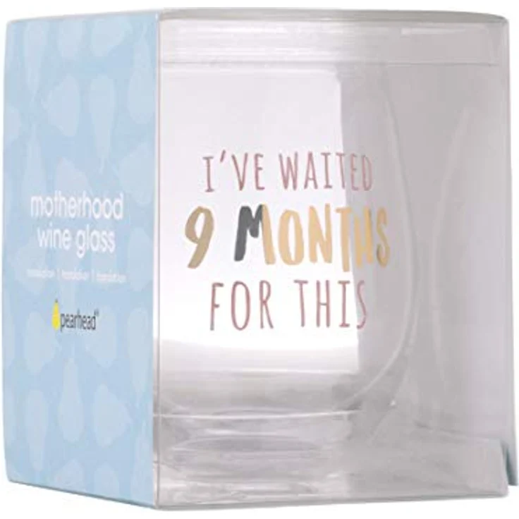 Pearhead I’ve Waited 9 Months for This Stemless Wine Glass, New Mom Mother’s Day Accessory, Expecting Mother Keepsake, Pink and Gold – Bild 11