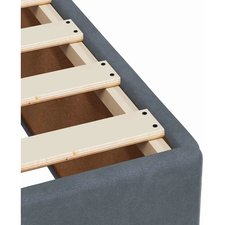 vidaXL Boxspringbett mit Matratze Dunkelgrau 140 x 200 cm Samt 3450729 – Bild 10