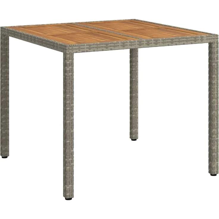 vidaXL Gartentisch Grau 90 x 90 x 75 cm Poly-Rattan 362538 – Bild 2