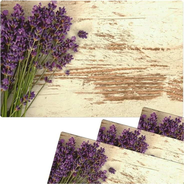 matches21 HOME & HOBBY Platzset Abwaschbare Tischsets 4er Set Vintage Lavendel Blumen, (4-St), Platzsets als Tisch-Untersetzer und Tisch-Deko für Esstisch Teller – Bild 3