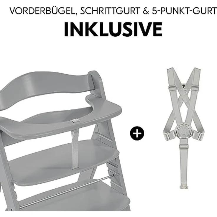 Hauck 'Alpha+' Treppenhochstuhl, grau, ab 6 Monaten, mitwachsend, höhenverstellbar, bis 90 kg belastbar – Bild 4