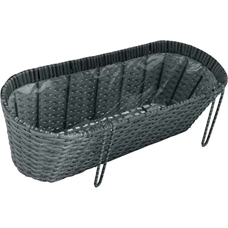 Kynast exklusiv Blumenkasten Rattan mit Halterung 613-401074 grau – Bild 2