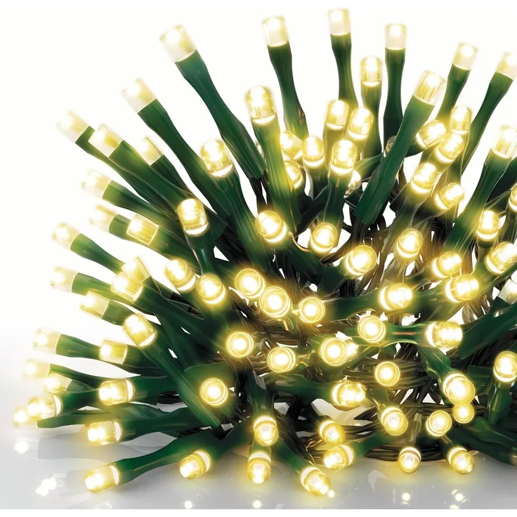 EMOS LED-Lichterkette warmweiß für Innen und Außen, 18m lange IP44 Weihnachtslichterkette mit 180 LEDs + 5m Zuleitung und Netzteil, 8 Modi und 6h Timer Funktion, für Party, Weihnachten, Deko
