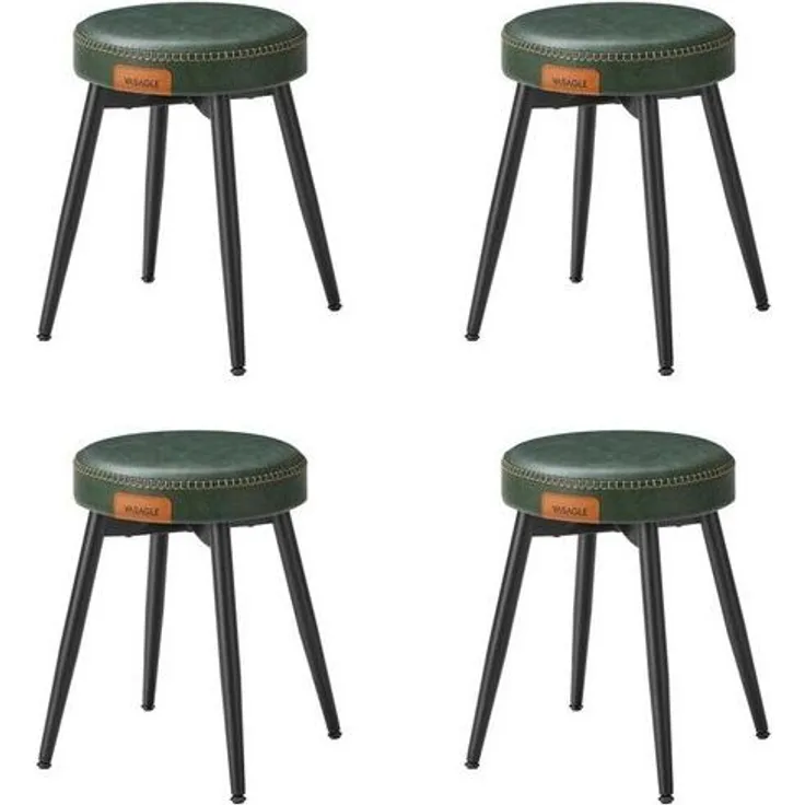 Vasagle Esszimmerstühle (4 St), Sitzhocker, EKHO Series, Kunstleder, 48,2 cm hoch, waldgrün