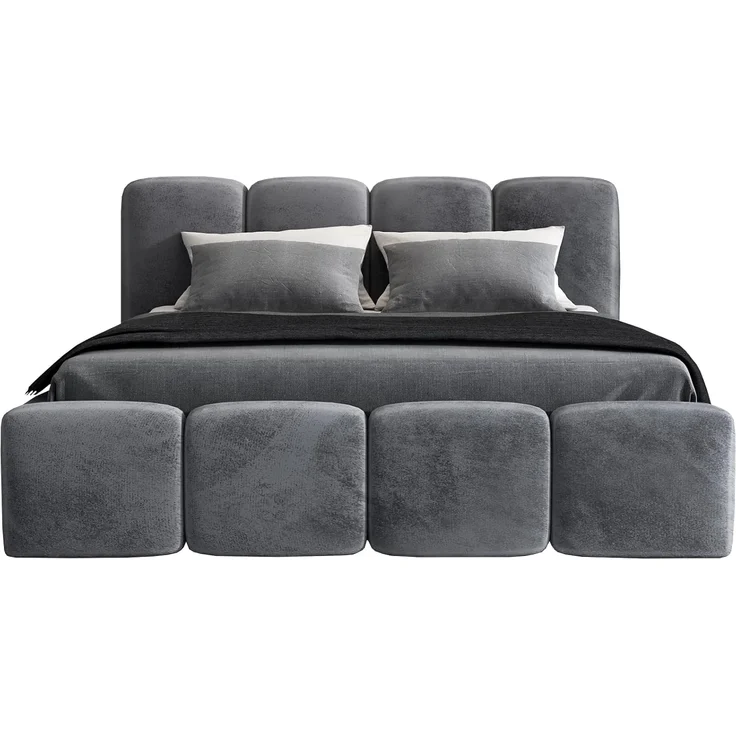 Polsterbett DONA 90x200 ohne Matratze mit Bettkasten und Lattenrost. Farbe: Anthracite 18 – Bild 1
