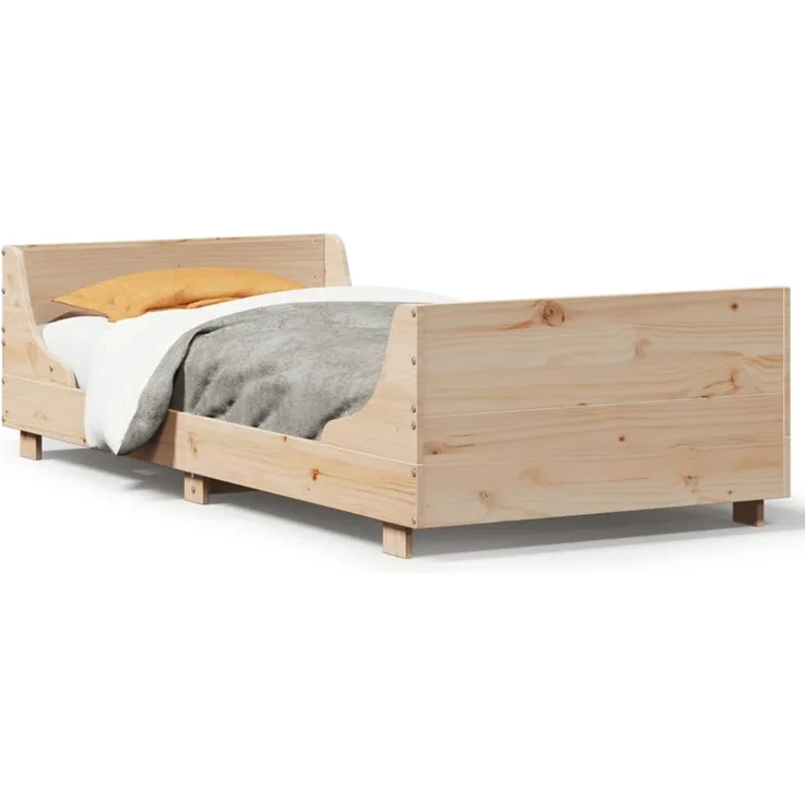 Einzelbetten, Betten für Erwachsene, Massivholzbett ohne Matratze 75x190 cm Kiefernholz de3377