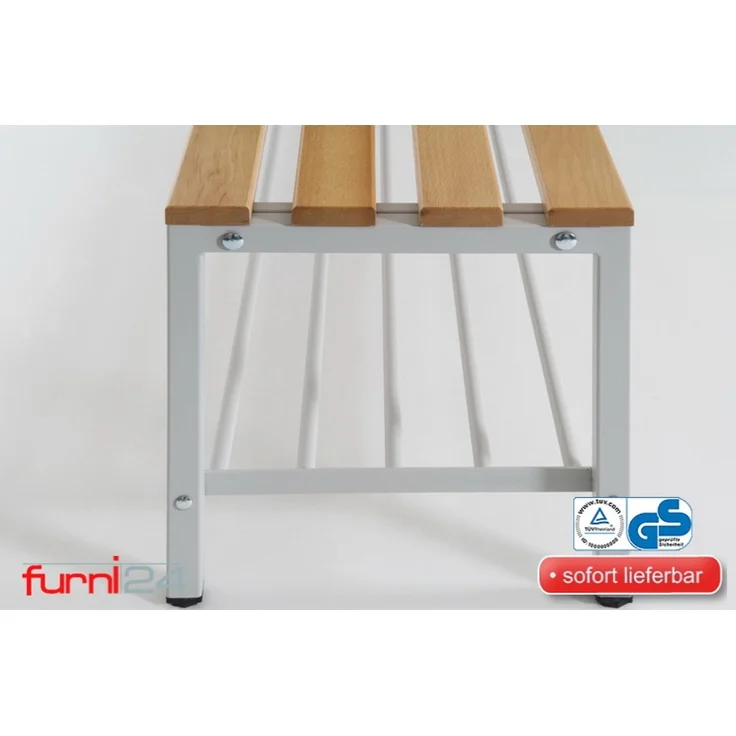Garderobenbank mit Schuhrost 200 cm grau – Bild 4