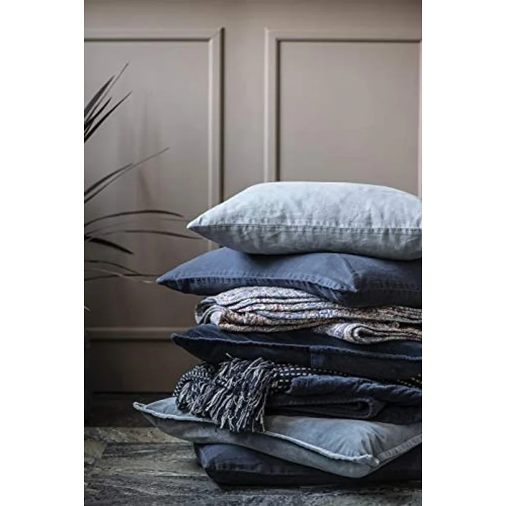 Kissenbezug Kissenhülle Samt Velour Staubig Blau 52x52cm Ib Laursen 6230-68 – Bild 5