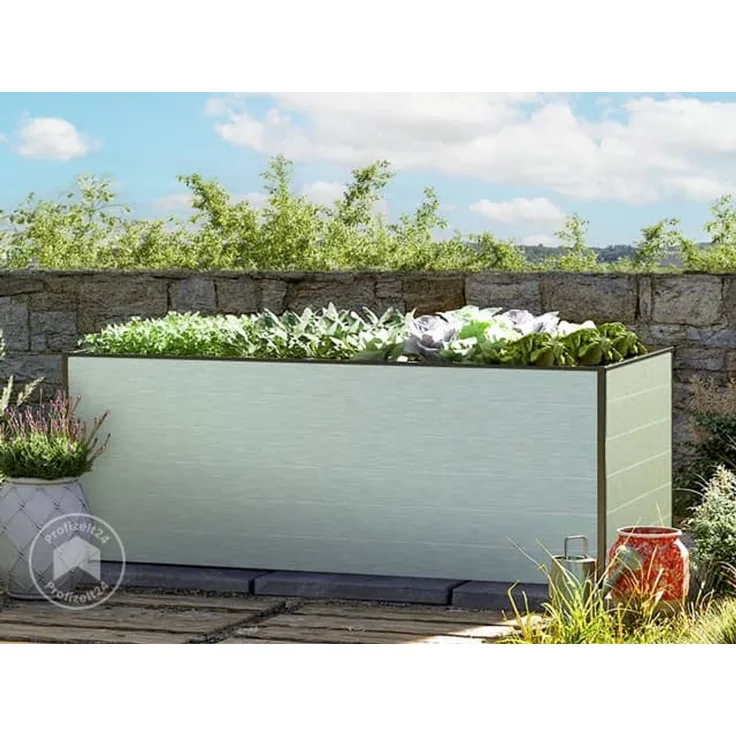 GFP Hochbeet Kräuter-Gemüse-Beet Aluminium CHRISTINA - 195x99x77cm - Aluminium eloxiert