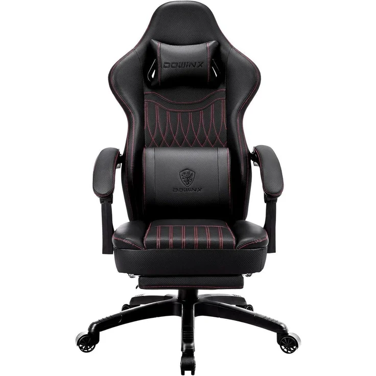 Ergonomischer Gaming Stuhl mit Massage Lendenwirbelstütze und Fußstütze – Bild 1