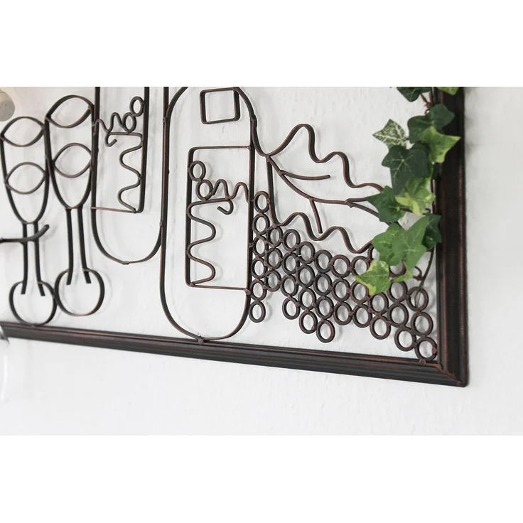 Wandbild Weinregal 091975 Flaschenständer Metall 64 cm Flaschenhalter Wandregal – Bild 4