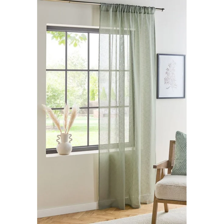 Next Gardine Transparente Voile-Bahnenvorhänge mit Schlaufen (1 St), Stangendurchzug, transparent – Bild 2