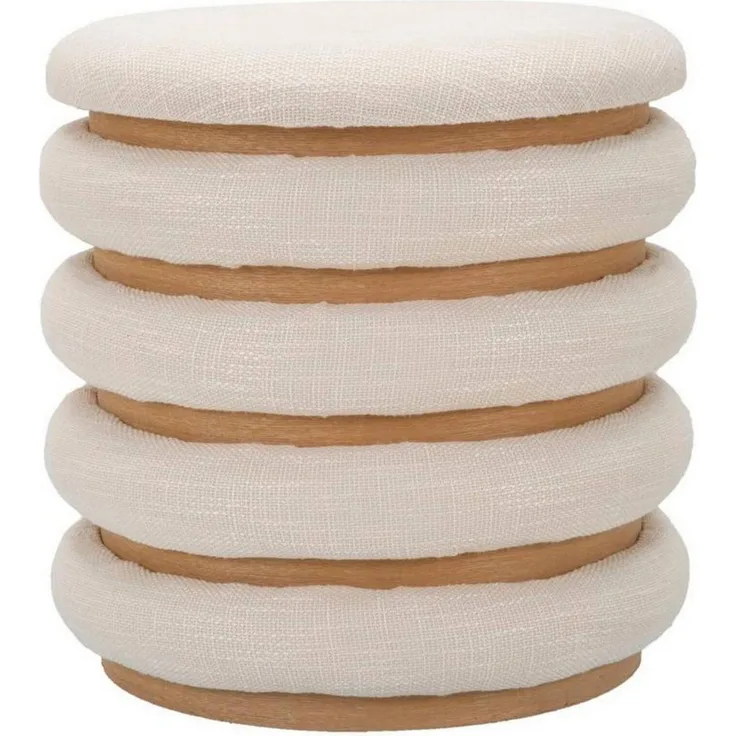 Dmora Pouf Banskil, Mehrzwecksessel, Sitzsack, Hockerhocker, 40x40 h42 cm, Weiß