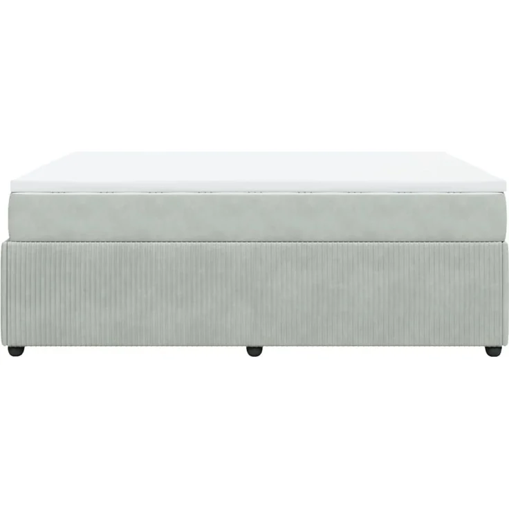 vidaXL Boxspringbett mit Matratze Hellgrau 140x200 cm Samt 3285644 – Bild 8