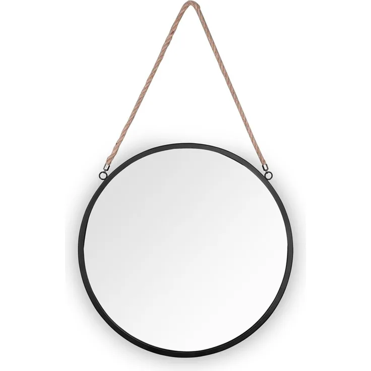 MIRRORS AND MORE 'Taira' Dekospiegel Metall, schwarz, Ø40cm