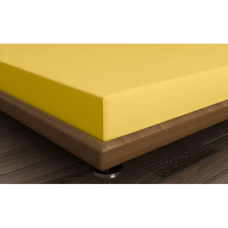 L'essentiel Maison 'Dark Yellow' Ranforce King Spannbettlaken (FR) (IT) (ES) (DE), Dunkelgelb, 200+30 x 160 cm – Bild 2