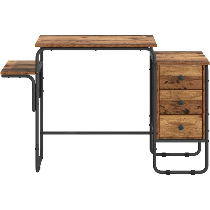 vidaXL Schreibtisch mit Stauraum Altholz 120 x 50 x 75 cm 8008000 – Bild 4