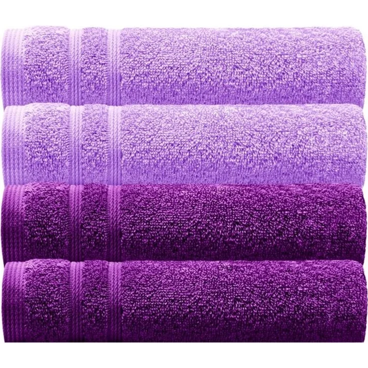 Lashuma Handtuch Set London, Frottee (Set, 4-St), Flauschige Badezimmer Handtücher lila 30x50 cm – Bild 4