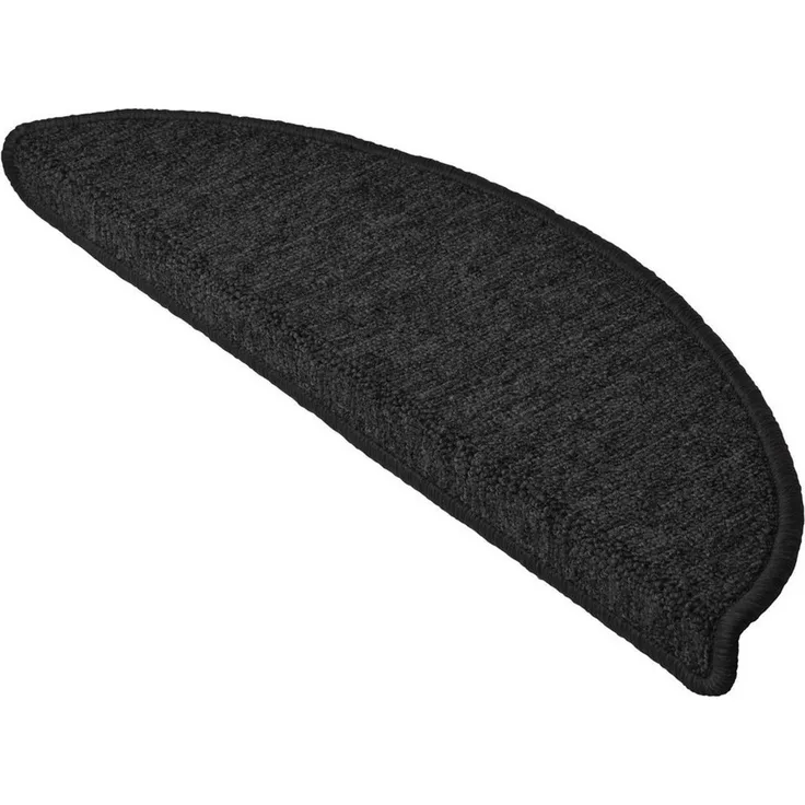 Beautissu Stufenmatte Treppenstufenmatten ProStair, 55x15cm, 15 Stück, Anthrazit, halbrund, Höhe: 4 mm, Stufenmatten Selbstklebend Innen Treppenmatten Stufenmatte