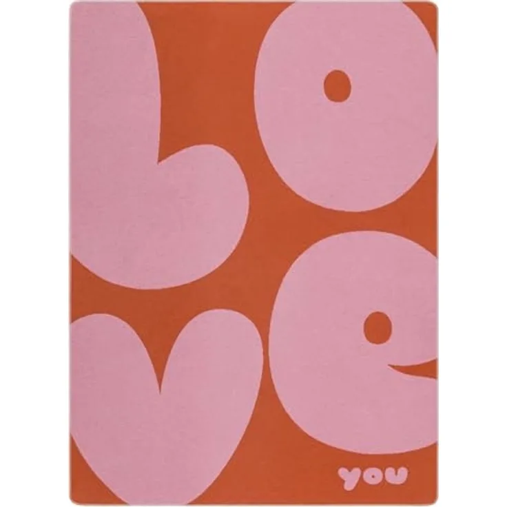 Wohndecke Silvretta 'Love' 140 x 200 cm Dunkelorange, DAVID FUSSENEGGER, Mit Zierstich, Made in Austria