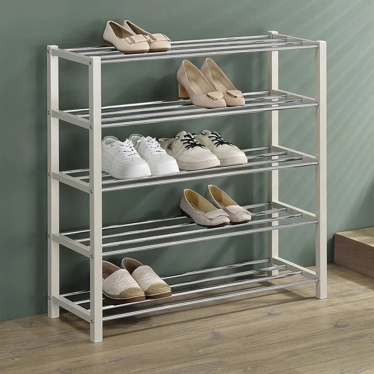 IDIMEX Schuhregal DUBLIN, Schuhständer mit 4 Ablagen, 80cm breit Schuhaufbewahrung Metall beige – Bild 4