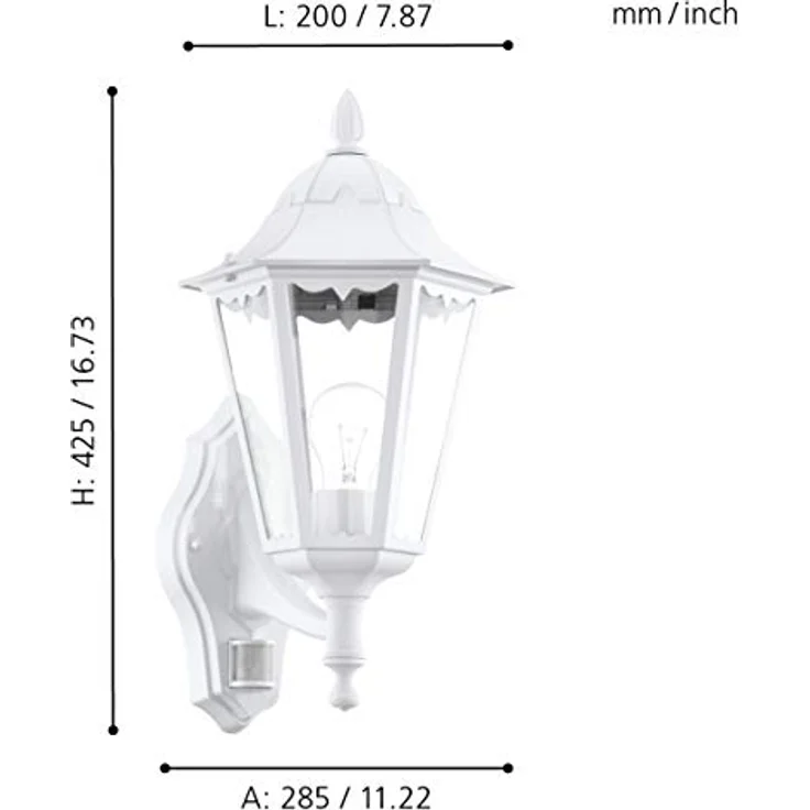 Eglo 93447 Aussenleuchte NAVEDO weiß, E27 max. 1X40W – Bild 8