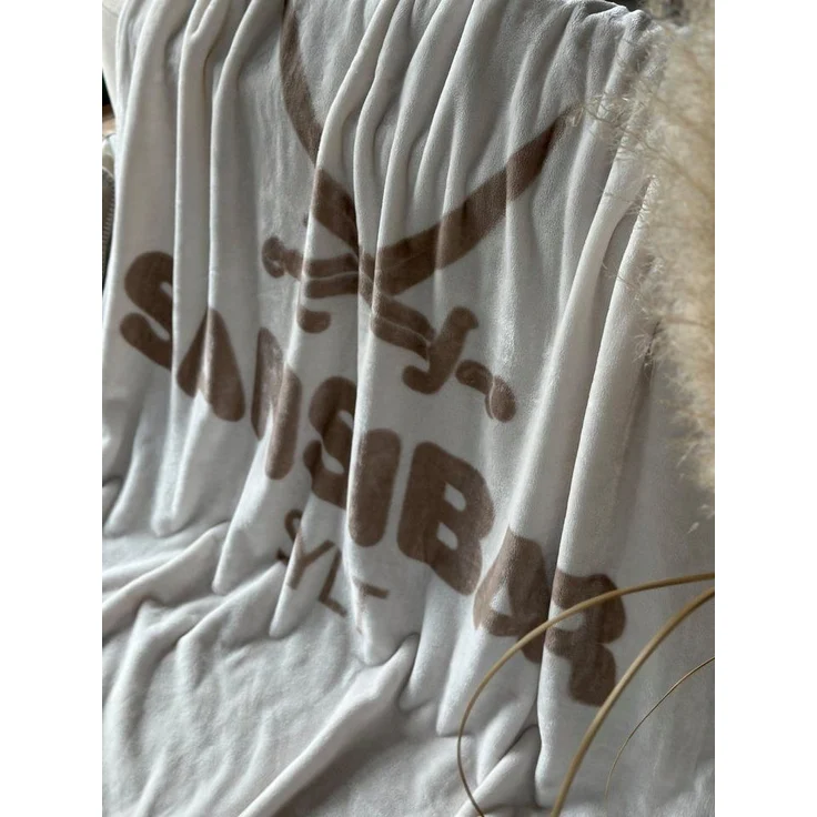 Sansibar 'Sylt' Wohndecke, Mikrofaser Fleece offwhite/taupe, 150 x 200 cm – Bild 2