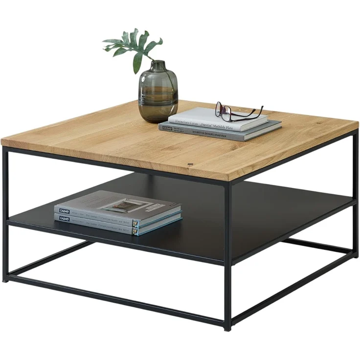 moebel-dich-auf Couchtisch TIRANO (1 Tisch im quadratisches Design (75 x 75 cm), Tischplatte aus massivem Eichenholz – Bild 5