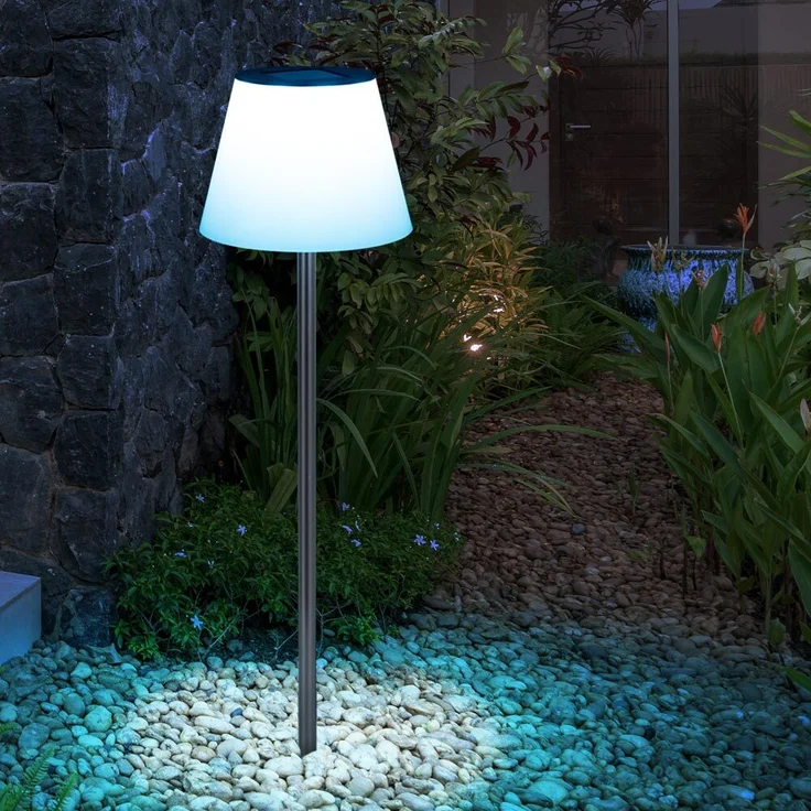 Solar LED Gartenlampe 90 x 18 cm kaltweiß Stehlampe Solarleuchte – Bild 5