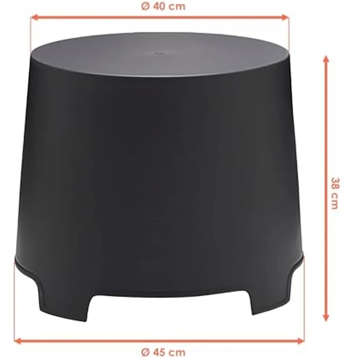 Spetebo Beistelltisch Kunststoff Gartentisch rund anthrazit - 38 x 40 cm (Anzahl, 1-St, Stück), stapelbar – Bild 3