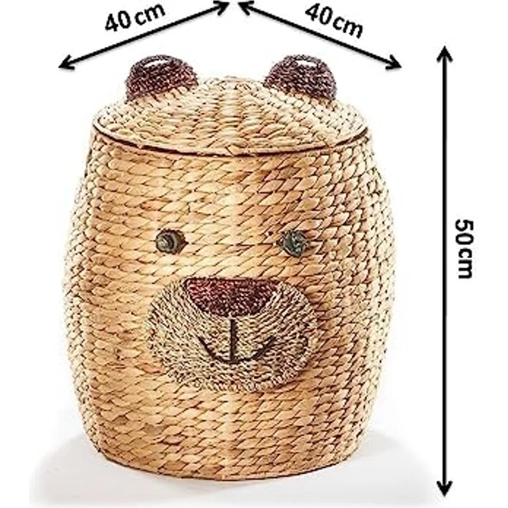 Kobolo Aufbewahrungskorb Wäschebehälter BÄR - Wasserhyazinthe - 42x47 cm – Bild 6