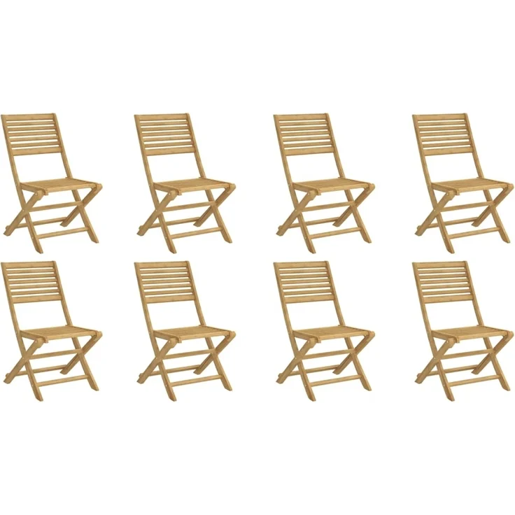vidaXL Gartenstühle 8 Stk. Klappbar 48,5x61,5x87 cm Massivholz Akazie 3214229 – Bild 1