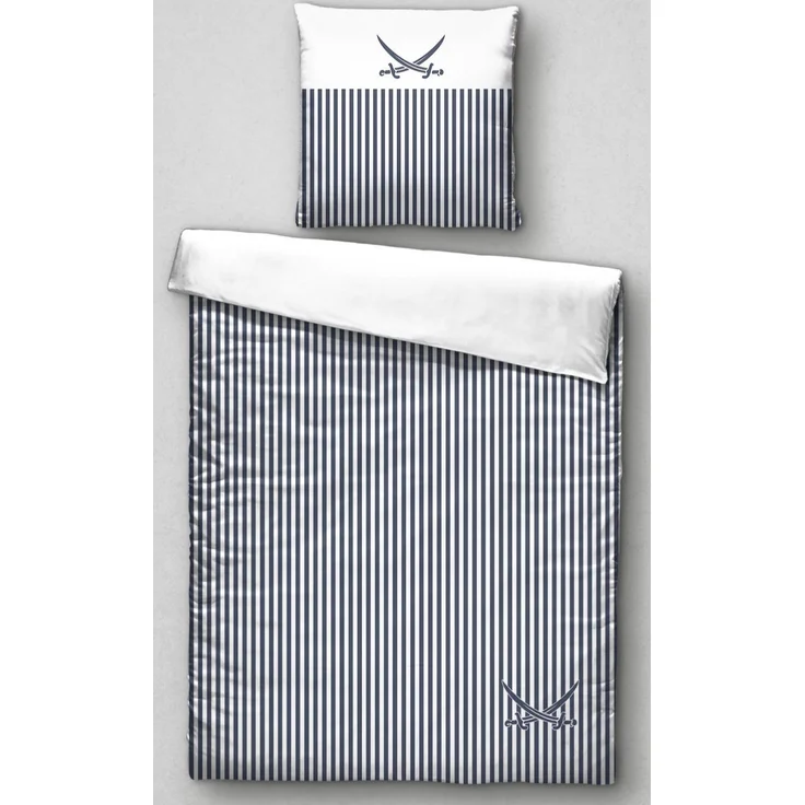 Bettwäsche SANSIBAR Satin BL 155x220 cm blau Bettbezug Bettzeug