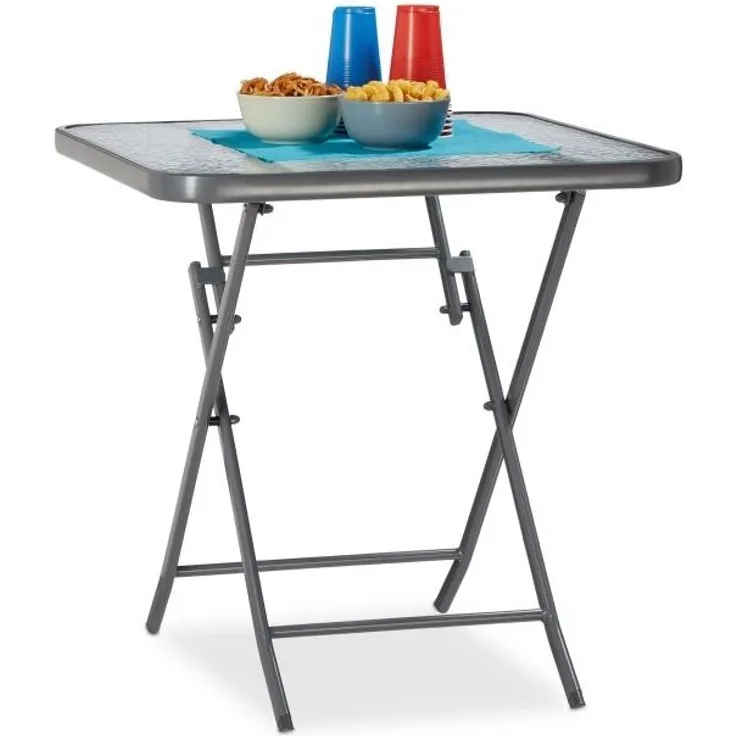 Balkontisch klappbar mit Glas STRUK 10020942