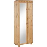 Home affaire Garderobenschrank Indra aus massiver Kiefer, mit Spiegel, dezentes Ornament