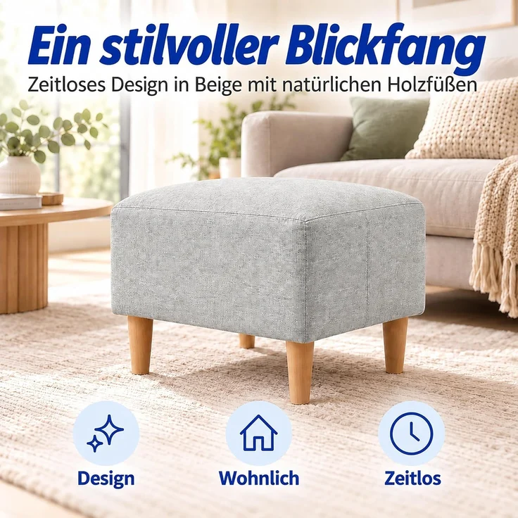 Relaxdays Fußhocker gepolstert – Bild 7