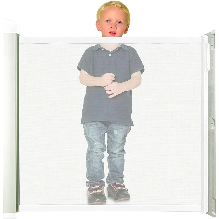 KiddyGuard Sicherheitsgitter für Treppen, mit Aluminiumgehäuse, ausziehbar, bis zu 120 cm, Weiß – Bild 4