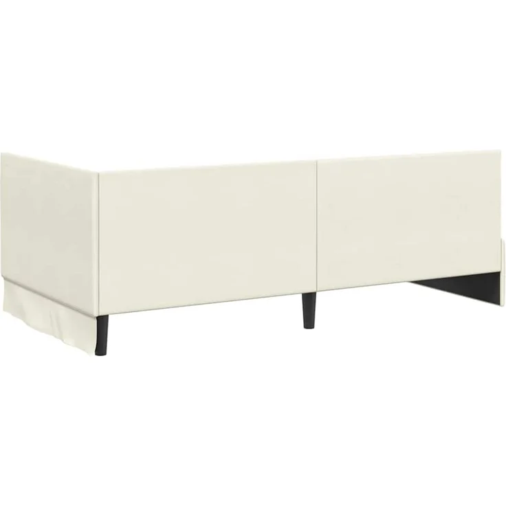 vidaXL Eckbettgestell mit Matratze mit Kopfteil 2 pcs Creme Samt 3393825 – Bild 9