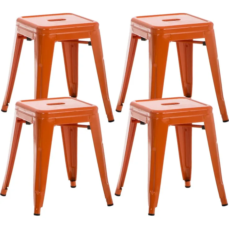 CLP 4er Set Hocker Armin aus Metall,orange