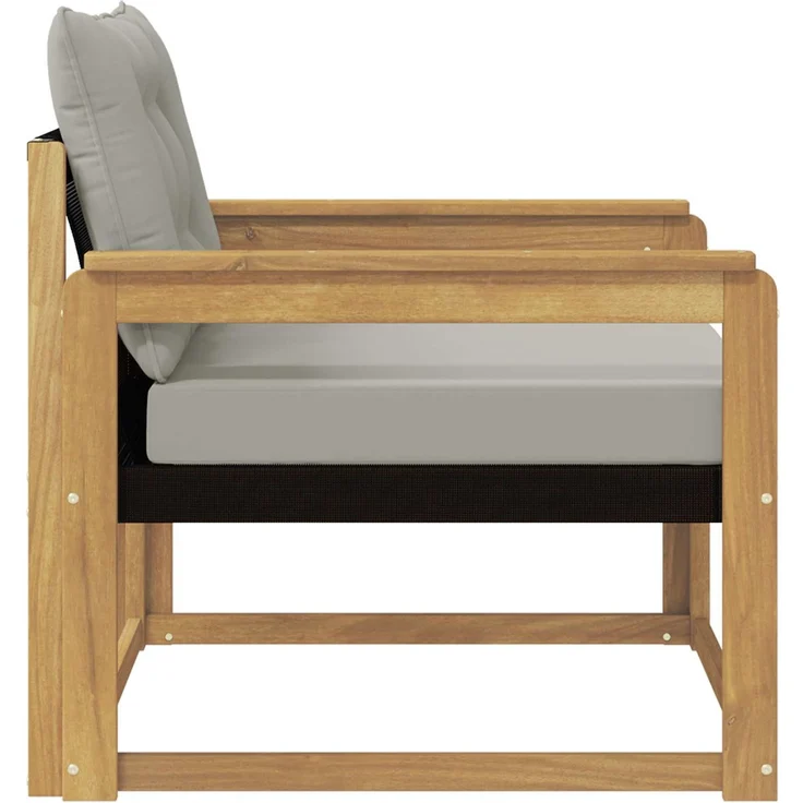 vidaXL Outdoor-Sofagarnitur Massives Akazienholz und Textilene Weiß 3439057 – Bild 6