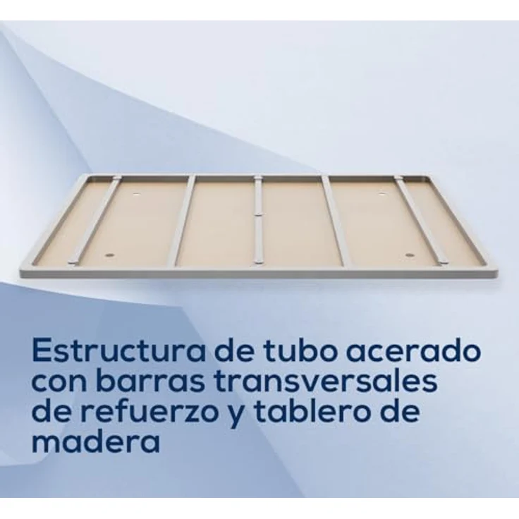 DUÉRMETE ONLINE - Extra Robustes 3D-Polsterbett mit großer Stabilität und 5 Querstangen + 6 Metallfüße mit Gewinde von 25 cm, 150x200 cm, Beige – Bild 2