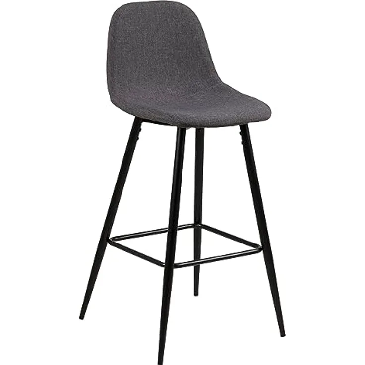 MID.YOU Barhocker, Grau und Schwarz, mit weichem Polurethanschaumkern, pulverbeschichtetes Metall, 46.6x101x51 cm