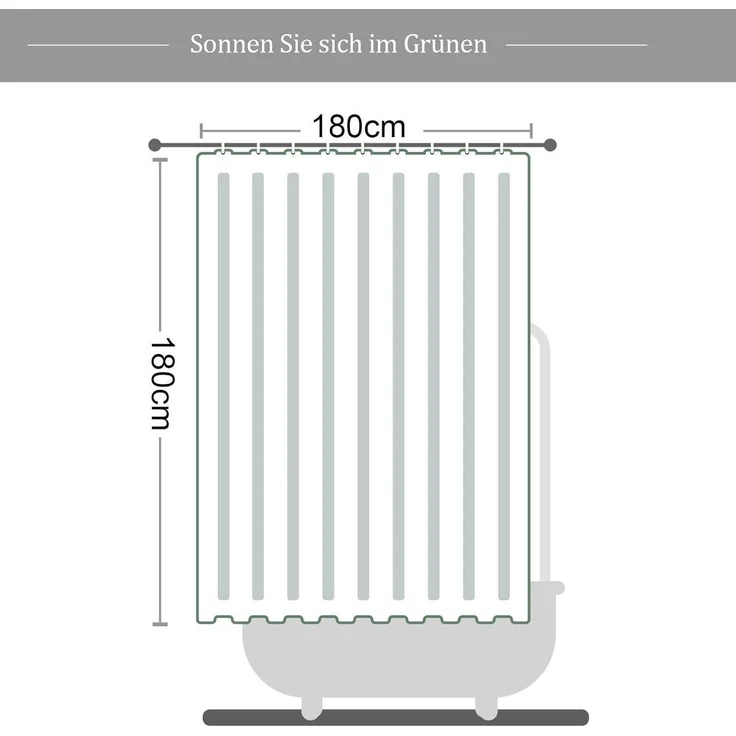 Anti-Schimmel Duschvorhang 180x180 tropisches Blattmuster wasserdicht – Bild 4