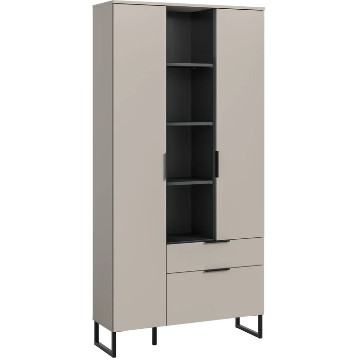Stauraumtype B/H/T: 192x90x37 cm in Kaschmir Nachbildung und schwarz – Bild 1