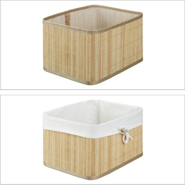Aufbewahrungskörbe 4er Set Bambus – Bild 6
